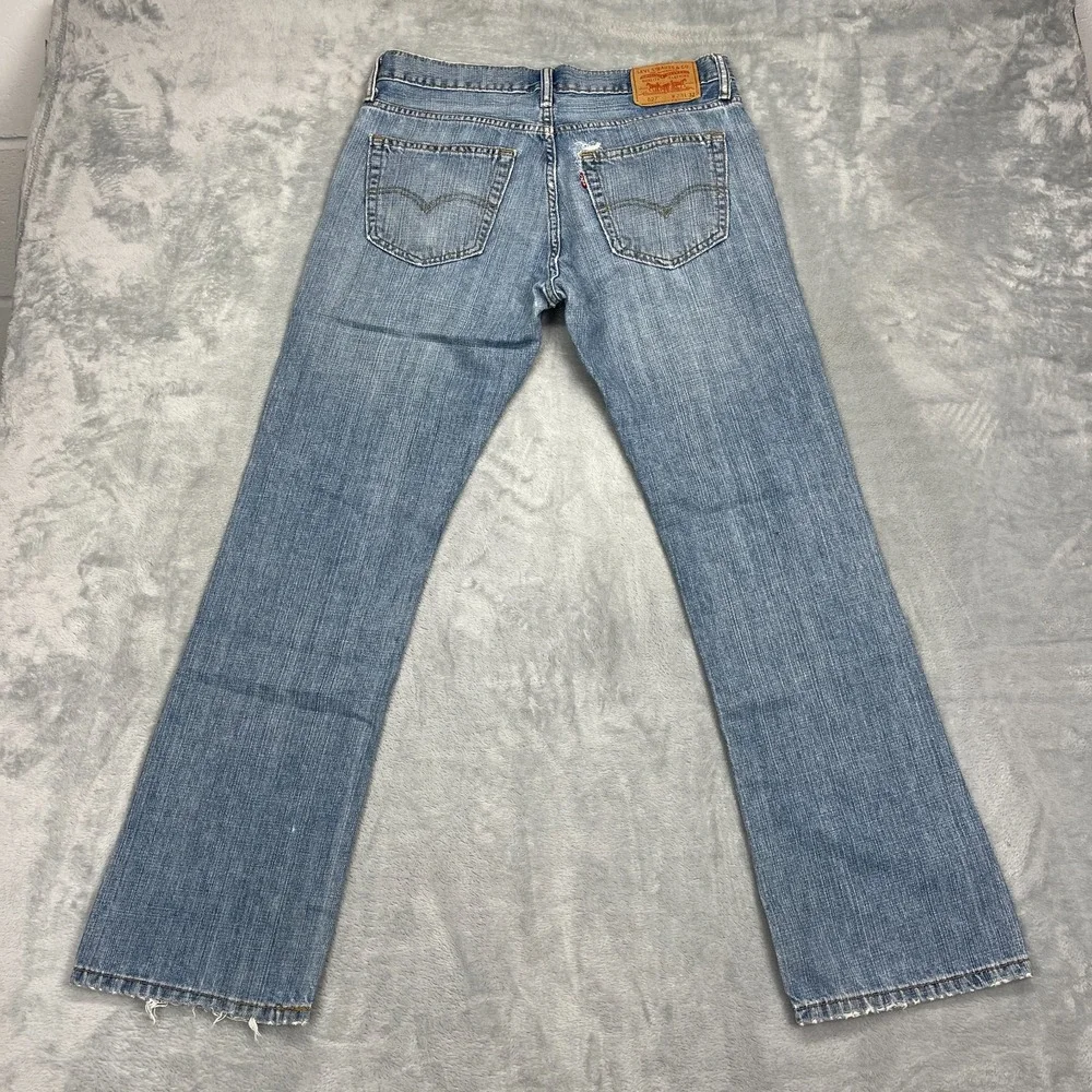 Levi's Jeans Mens 33x32 Blue Denim Medium Wash Comfy 527 Slim Bootcut Leg Grunge